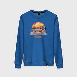 Свитшот хлопковый женский Back to the future, цвет: синий