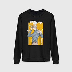 Свитшот хлопковый женский Магическая битва Нанами Кенто, цвет: черный