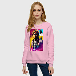 Свитшот хлопковый женский John Lennon - world legend, цвет: светло-розовый — фото 2