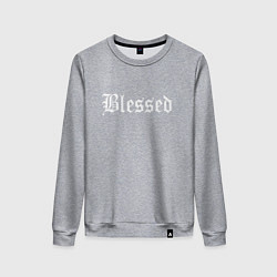 Свитшот хлопковый женский Blessed, цвет: меланж