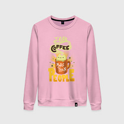 Свитшот хлопковый женский Кофе-котик, цвет: светло-розовый