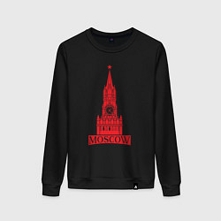 Свитшот хлопковый женский Kremlin Moscow, цвет: черный