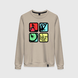 Свитшот хлопковый женский Кататься, цвет: миндальный