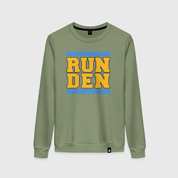 Свитшот хлопковый женский Run Denver Nuggets, цвет: авокадо