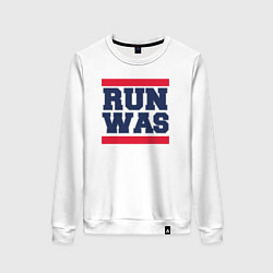 Свитшот хлопковый женский Run Washington Wizards, цвет: белый