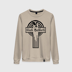 Свитшот хлопковый женский Black Sabbath Cross, цвет: миндальный
