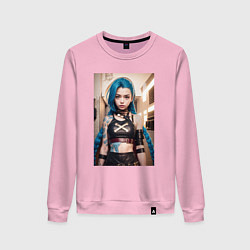 Свитшот хлопковый женский Jinx model arcane league of legends, цвет: светло-розовый