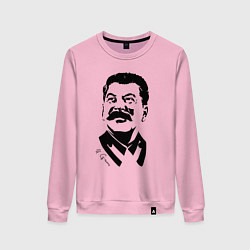 Свитшот хлопковый женский Сталин чб, цвет: светло-розовый