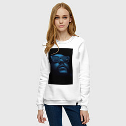 Свитшот хлопковый женский Взгляд в пустоту, цвет: белый — фото 2