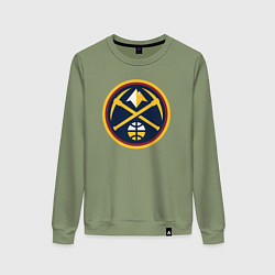 Свитшот хлопковый женский Denver Nuggets logo, цвет: авокадо