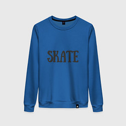 Свитшот хлопковый женский Skate, цвет: синий