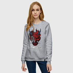 Свитшот хлопковый женский Samurai logo, цвет: меланж — фото 2