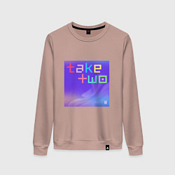 Свитшот хлопковый женский BTS Take Two, цвет: пыльно-розовый