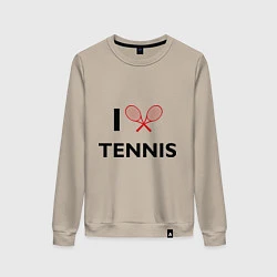 Свитшот хлопковый женский I Love Tennis, цвет: миндальный