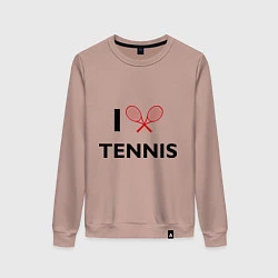 Свитшот хлопковый женский I Love Tennis, цвет: пыльно-розовый