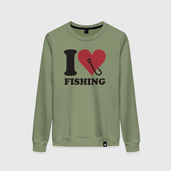 Женский свитшот I love fishing