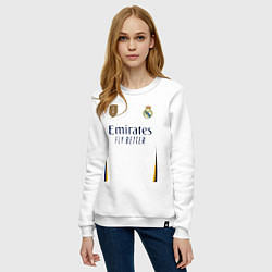 Свитшот хлопковый женский Винисиус Жуниор ФК Реал Мадрид форма 2324 домашняя, цвет: белый — фото 2