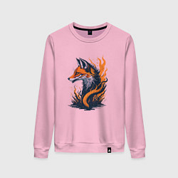 Свитшот хлопковый женский Burning fox, цвет: светло-розовый