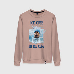 Свитшот хлопковый женский Ice Cube in ice cube, цвет: пыльно-розовый