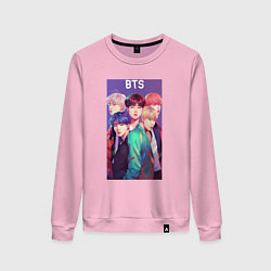 Свитшот хлопковый женский Anime BTS style, цвет: светло-розовый