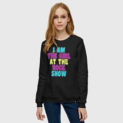 Свитшот хлопковый женский I Am The Girl At The Rock Show, цвет: черный — фото 2
