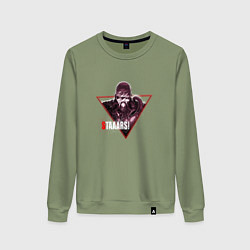 Свитшот хлопковый женский Немезис, цвет: авокадо