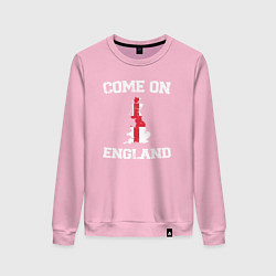 Свитшот хлопковый женский Come on England, цвет: светло-розовый