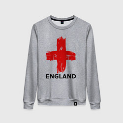 Свитшот хлопковый женский England flag, цвет: меланж