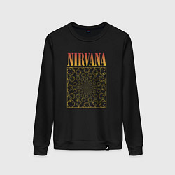 Свитшот хлопковый женский Nirvana лого, цвет: черный