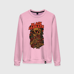 Свитшот хлопковый женский Черный саббат, цвет: светло-розовый