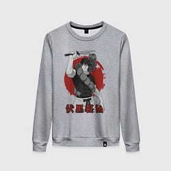 Свитшот хлопковый женский Фушигуро, цвет: меланж