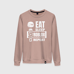 Свитшот хлопковый женский Роблокс на повторе, цвет: пыльно-розовый