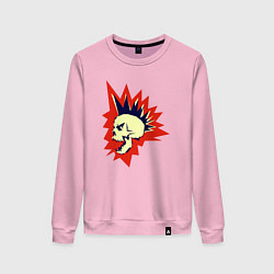Свитшот хлопковый женский Scream punk, цвет: светло-розовый
