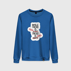 Свитшот хлопковый женский While where is code where is bugs, цвет: синий