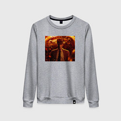 Свитшот хлопковый женский Идущий Оппенгеймер, цвет: меланж