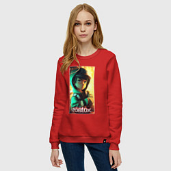 Свитшот хлопковый женский Персонаж Роблокс, цвет: красный — фото 2