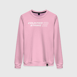 Свитшот хлопковый женский Counter Strike 2 лого, цвет: светло-розовый