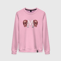 Свитшот хлопковый женский Depeche Mode - Skulls Memento Mori, цвет: светло-розовый