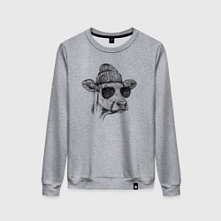 Женский свитшот Корова на стиле