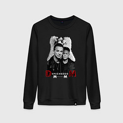 Свитшот хлопковый женский Depeche Mode - Dave Gahan and Martin Gore, цвет: черный
