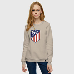 Свитшот хлопковый женский Atletico Madrid FC, цвет: миндальный — фото 2