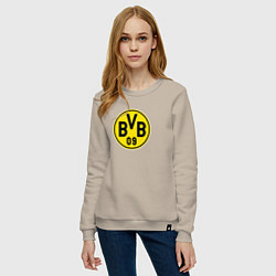Свитшот хлопковый женский Borussia fc sport, цвет: миндальный — фото 2