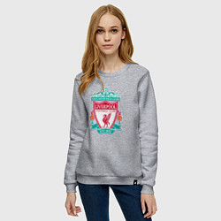 Свитшот хлопковый женский Liverpool fc sport collection, цвет: меланж — фото 2