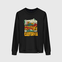 Свитшот хлопковый женский California mountains, цвет: черный