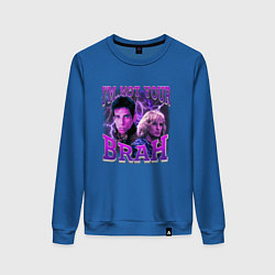 Свитшот хлопковый женский Im not your brah, цвет: синий