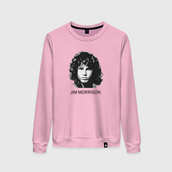 Свитшот хлопковый женский Tribute to Jim Morrison two, цвет: светло-розовый