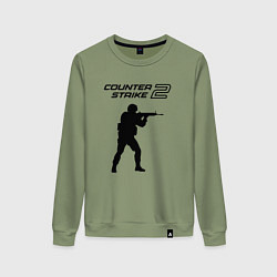 Свитшот хлопковый женский Counter strike 2 classik, цвет: авокадо