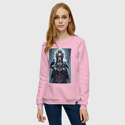 Свитшот хлопковый женский Королева воронов в стиле аниме - нейросеть, цвет: светло-розовый — фото 2