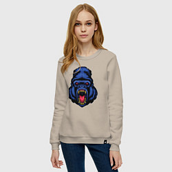 Свитшот хлопковый женский Blue monkey, цвет: миндальный — фото 2