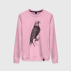 Свитшот хлопковый женский Орёл на бревне, цвет: светло-розовый